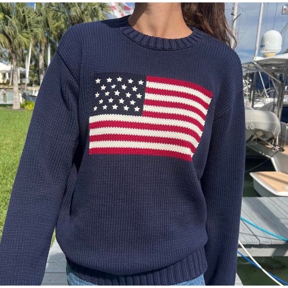 Brandy Melville Sweaters - Women's Brandy Melville America Flag Cotton Sweater